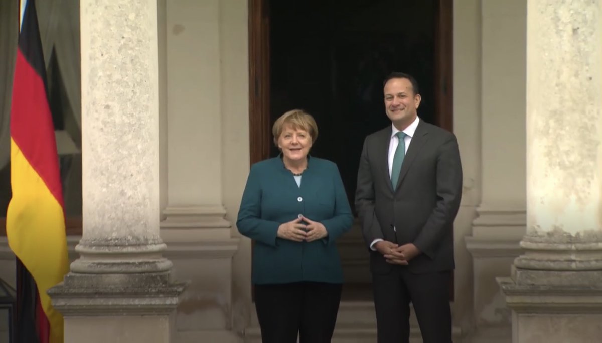 Taoiseach welcomes German Chancellor Angela Merkel to Dublin. Brexit   